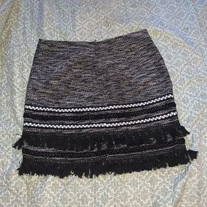 Black and white mini skirt